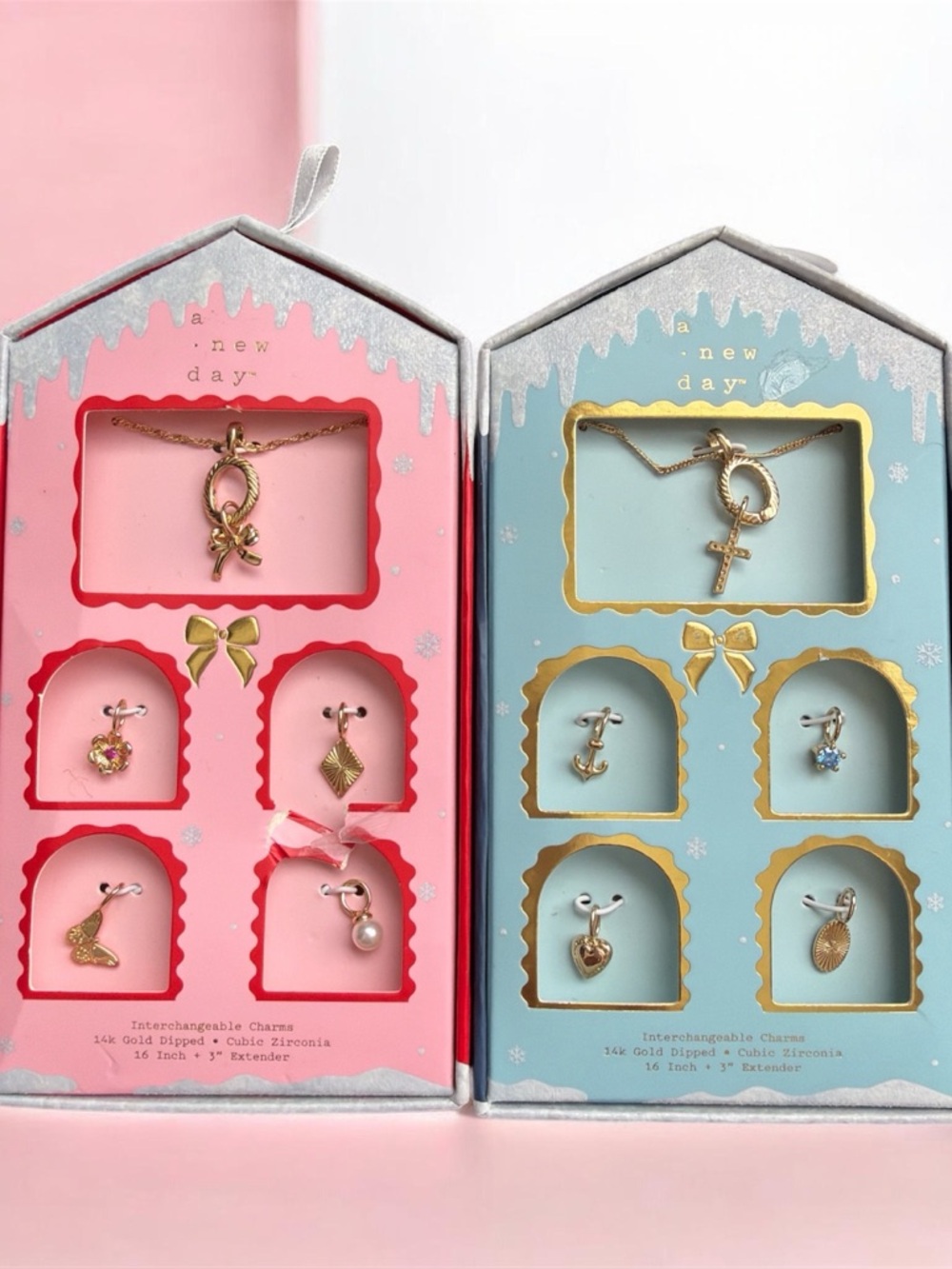 Brand new set of 2 14 karat gold dipped charm necklaces.